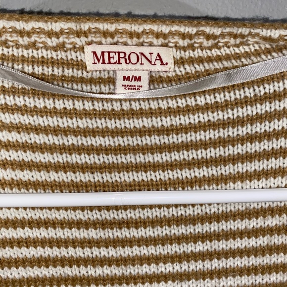 Merona White and Tan Striped Cardigan - Picture 2 of 3